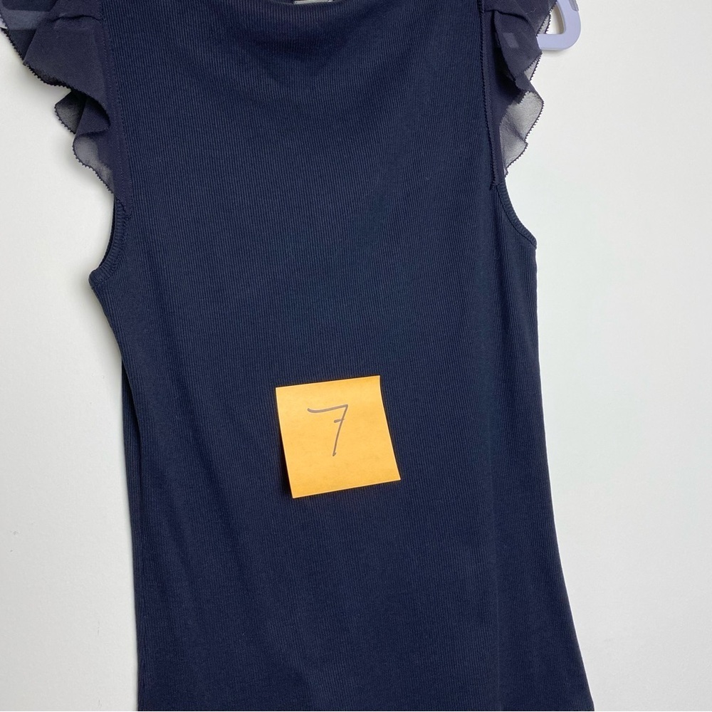 Hugo Boss Ruffle Sleeve Tank with Ribbing. Size M - Picture 8 of 8